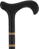Gold & Black Derby Cane: Braided Design, Double Collar