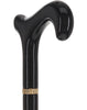 Gold & Black Derby Cane: Braided Design, Double Collar