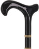 Gold & Black Derby Cane: Braided Design, Double Collar
