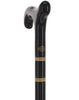 Gold & Black Derby Cane: Braided Design, Double Collar