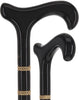 Gold & Black Derby Cane: Braided Design, Double Collar