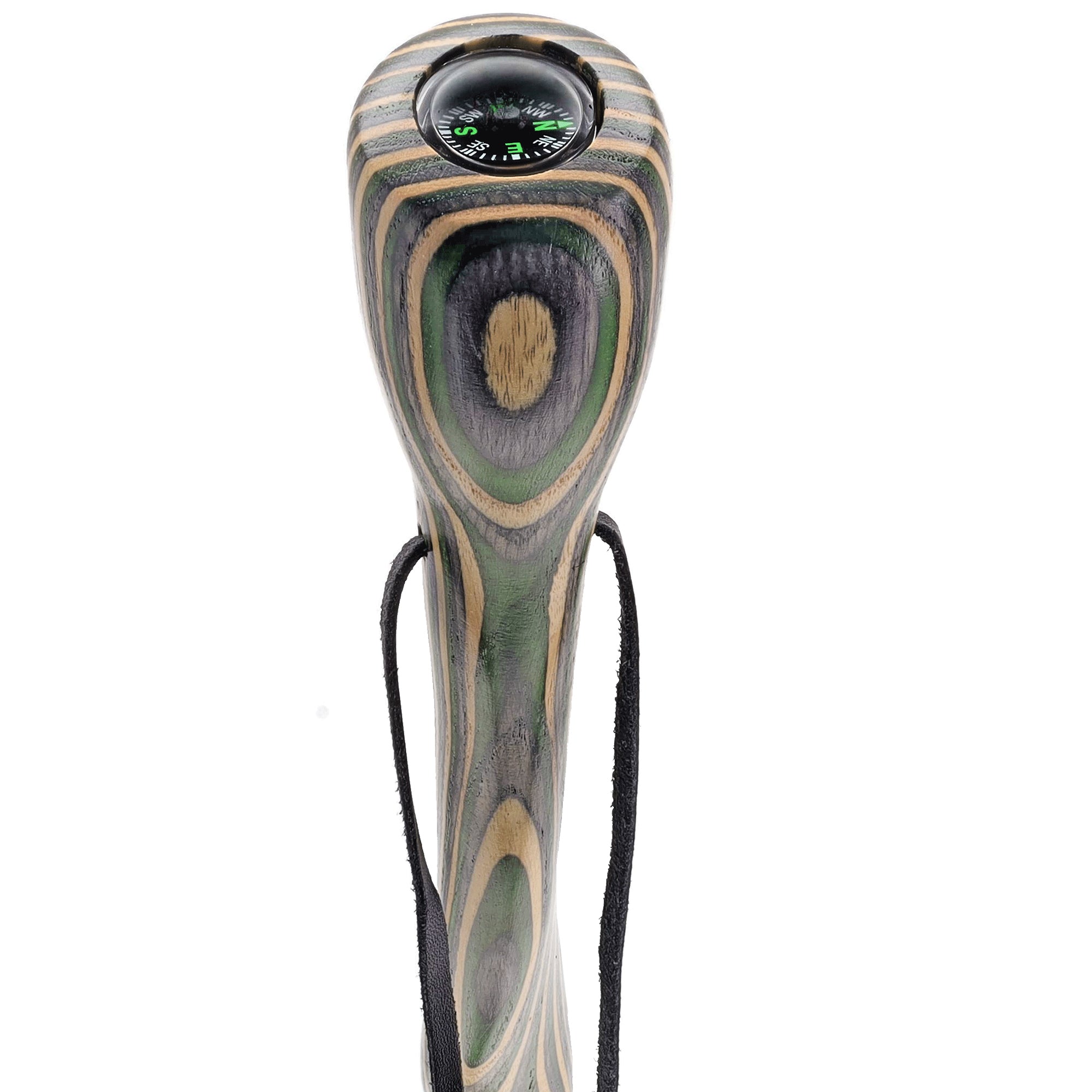 USA-Made Hiking Staff Bean Laminated Colorwood: Compass