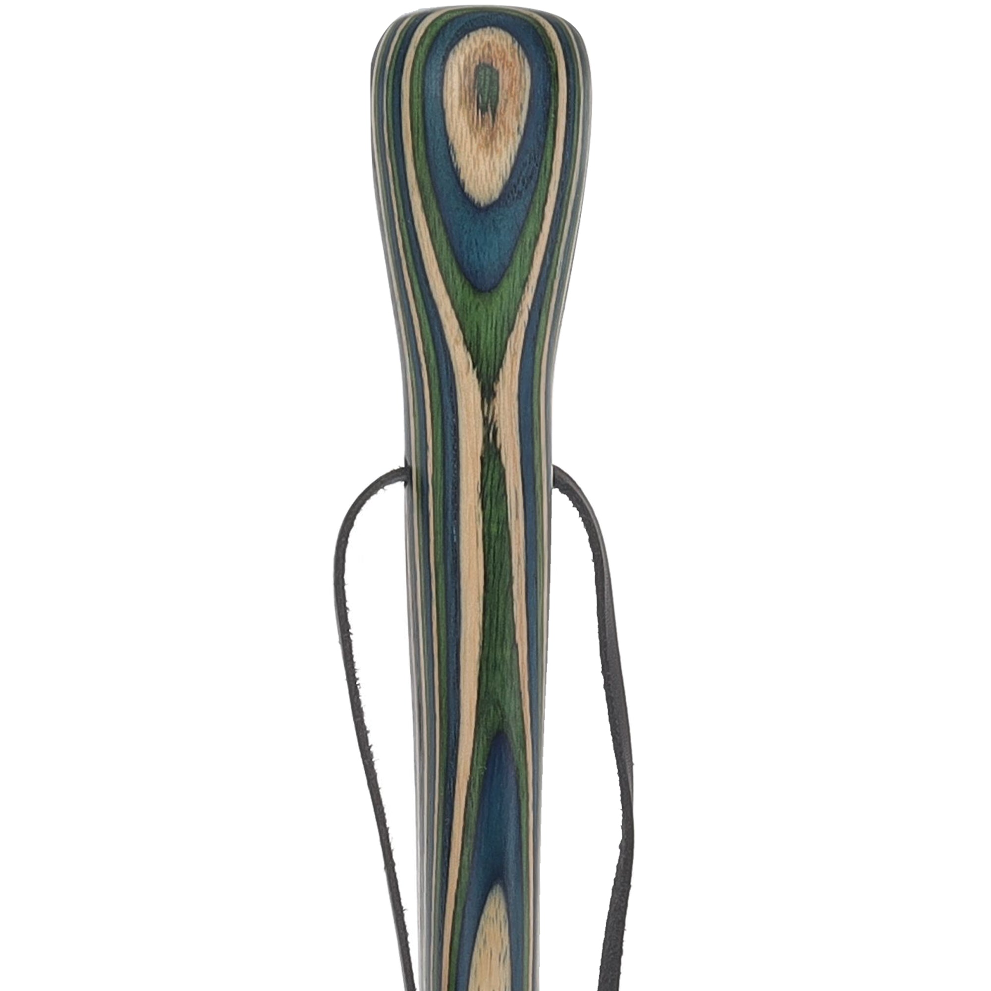 USA-Made Blue/Green/Brown Light Hiking Staff: Maple, Compass