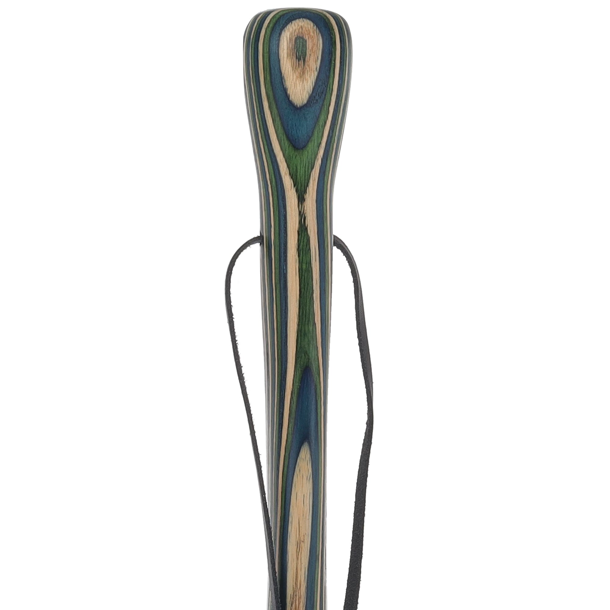 USA-Made Blue/Green/Brown Light Hiking Staff: Maple, Compass