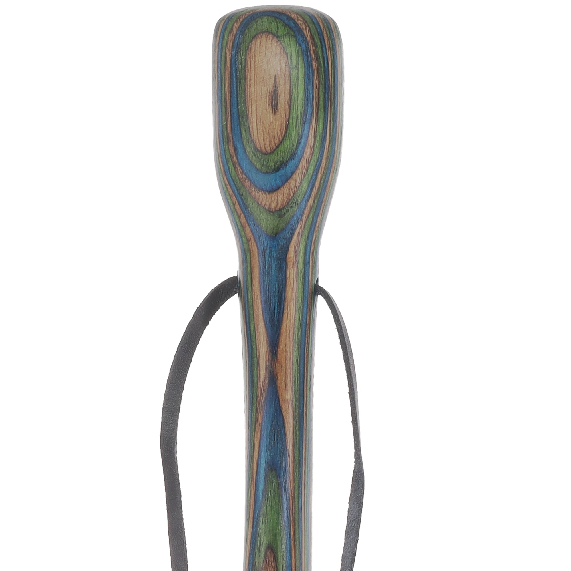 USA-Made Dark Blue/Green/Brown Hiking Staff: Birch, Compass