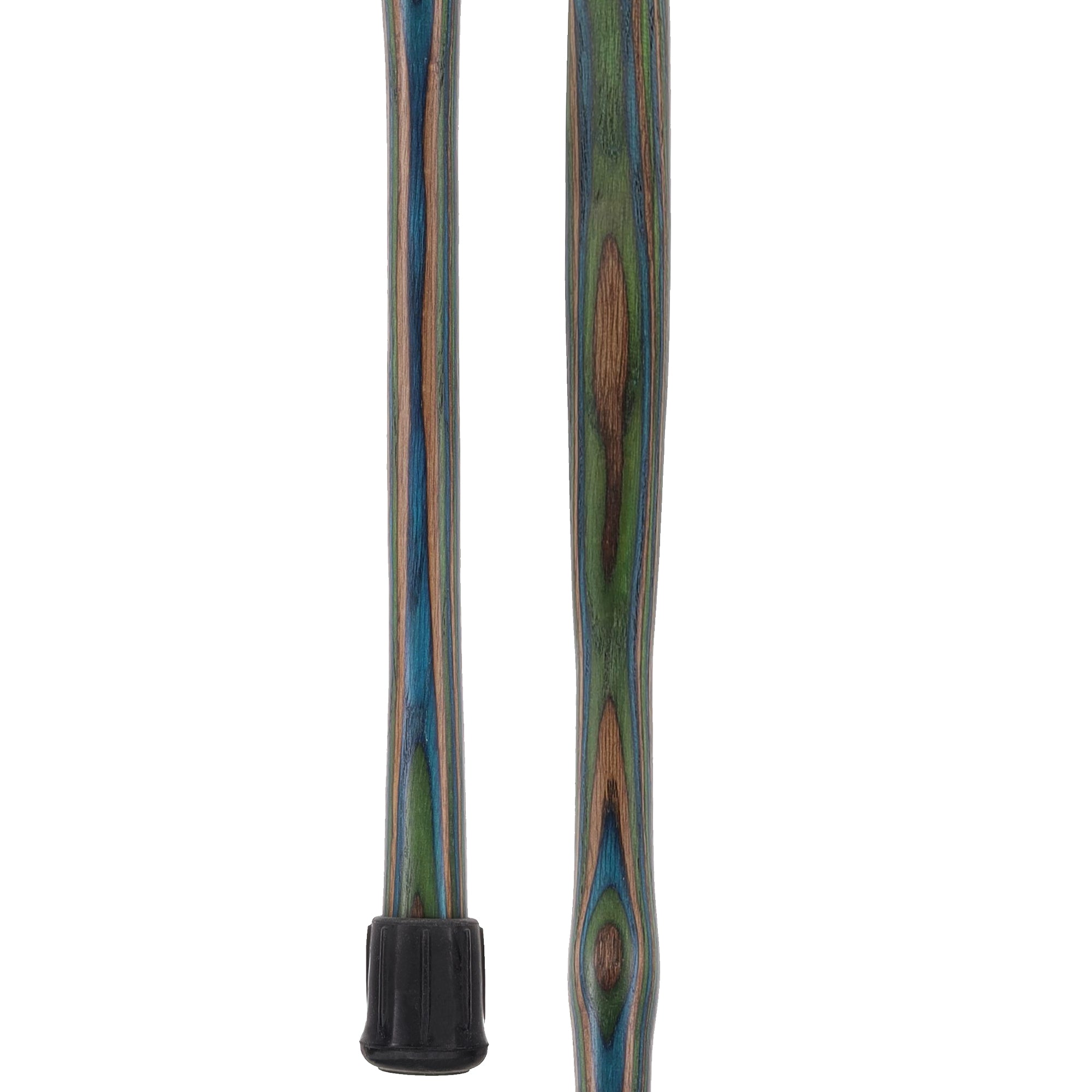 USA-Made Dark Blue/Green/Brown Hiking Staff: Birch, Compass