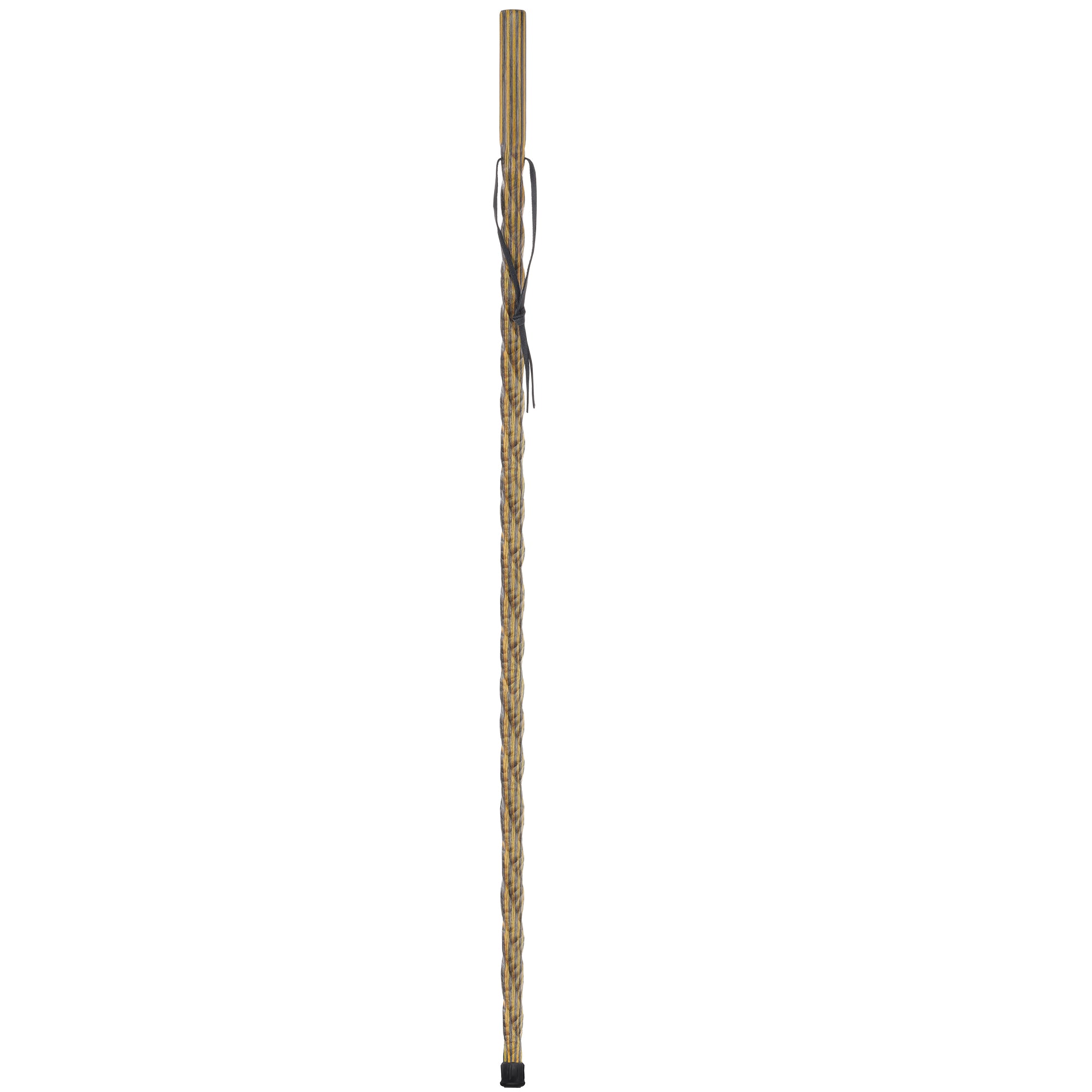 USA-Made Black/Yellow Colortone Hiking Staff: Rustic, Compass