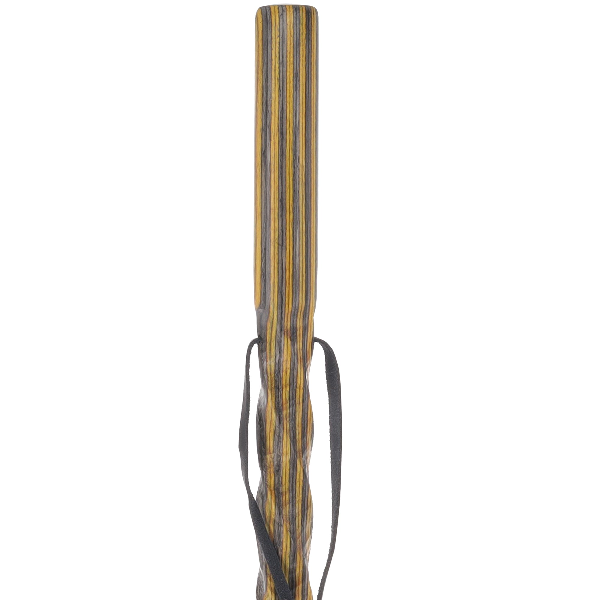 USA-Made Black/Yellow Colortone Hiking Staff: Rustic, Compass
