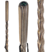 USA-Made Buckskin Colortone Hiking Staff: Rustic, Compass