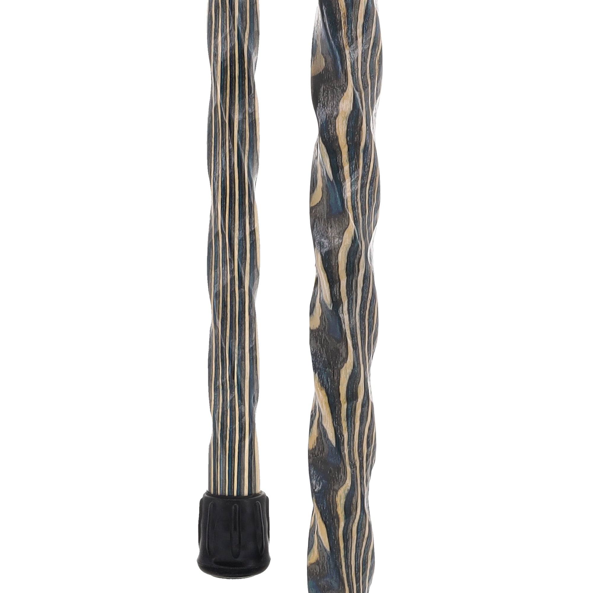 USA-Made Caribbean Wave Colorwood Hiking Staff: Rustic, Compass