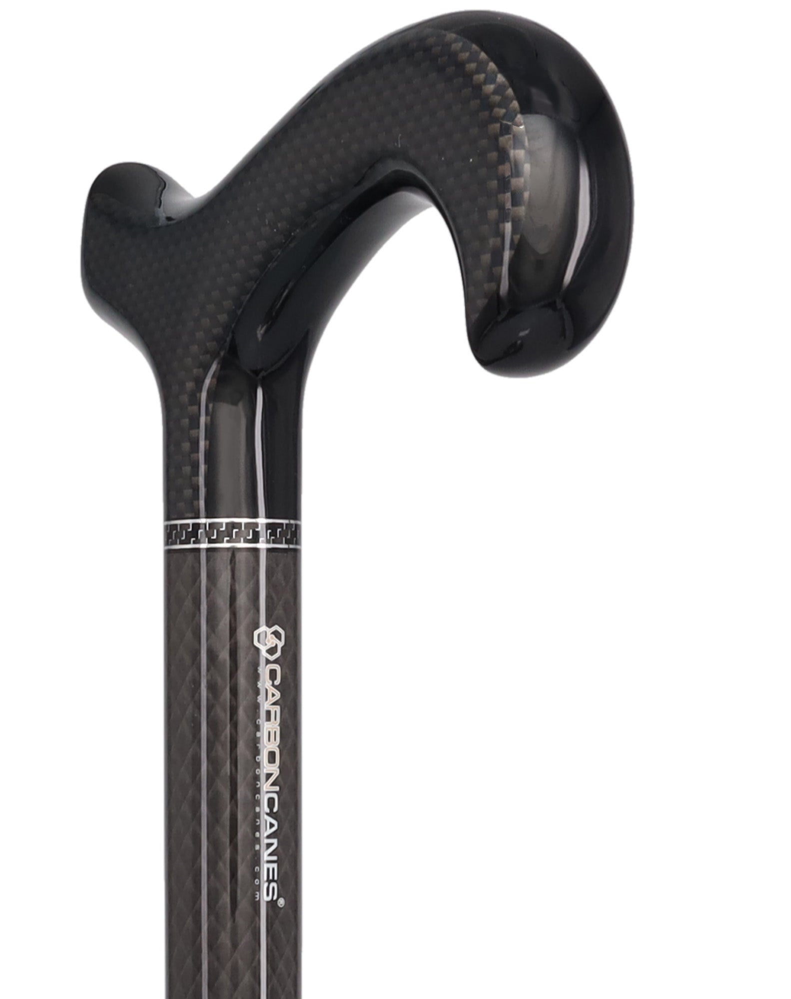 Black Carbon Fiber Derby: Triple Wound, Adjustable Cane