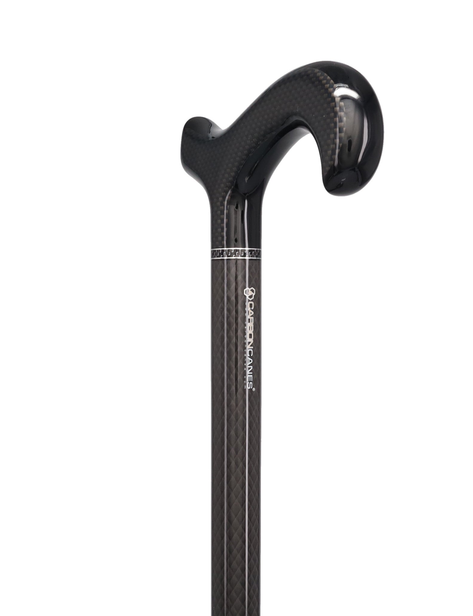 Black Carbon Fiber Derby: Triple Wound, Adjustable Cane