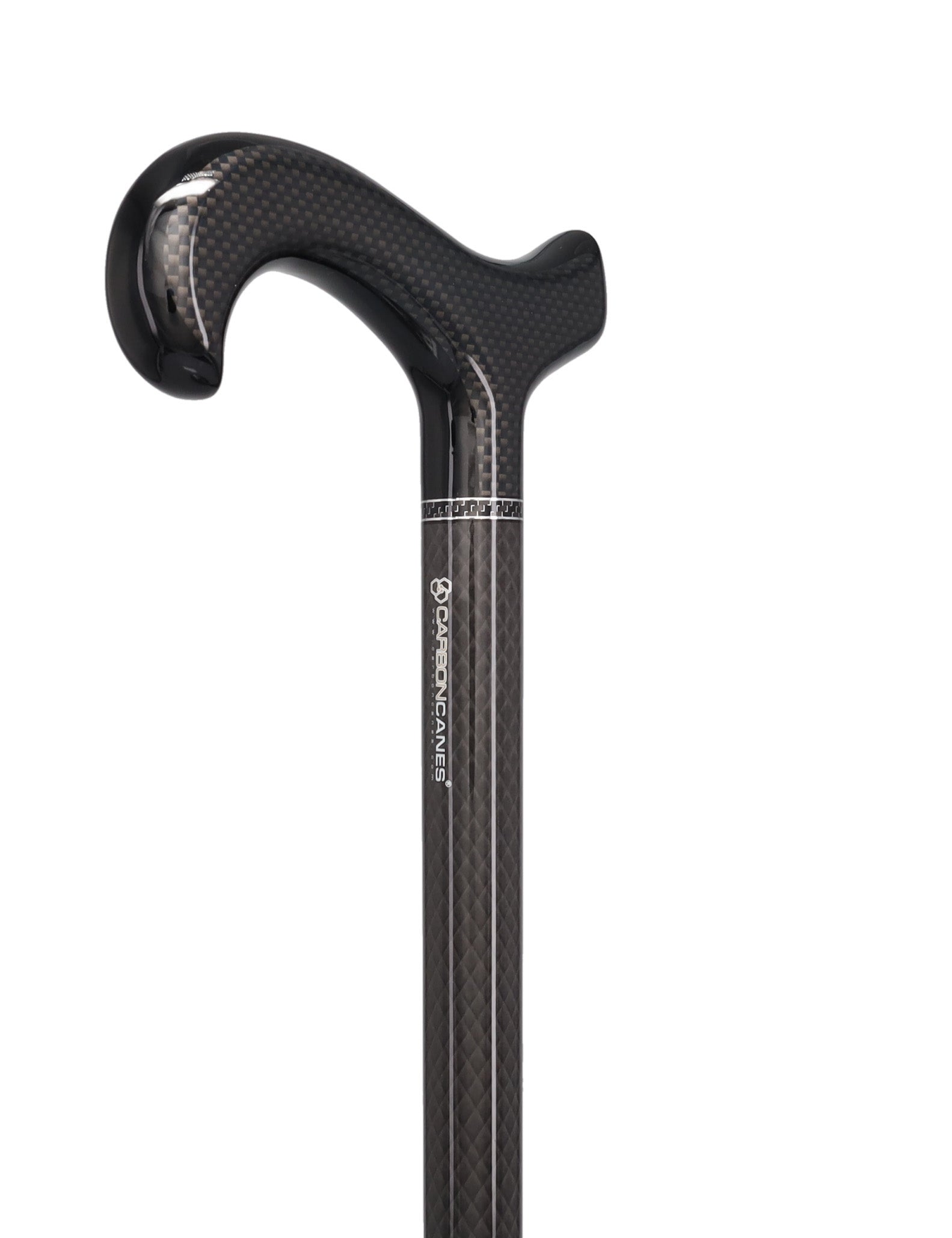 Black Carbon Fiber Derby: Triple Wound, Adjustable Cane