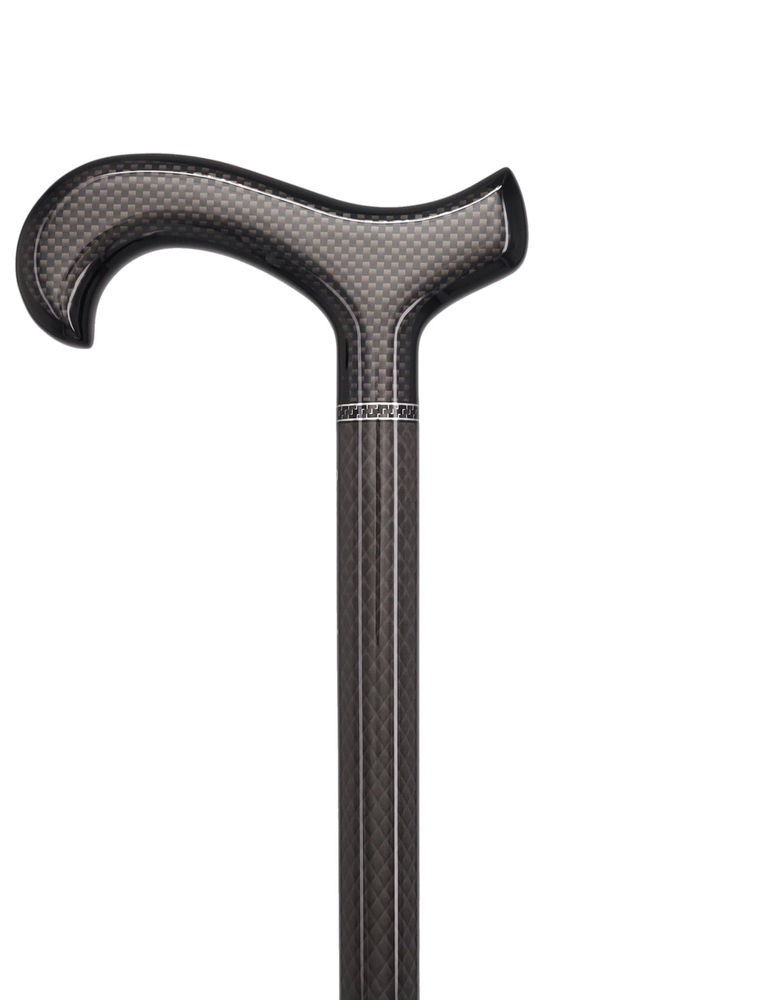 Black Carbon Fiber Derby: Triple Wound, Adjustable Cane