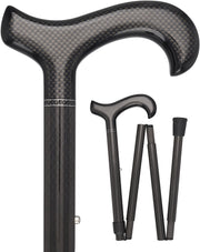 Extra Tall, Folding Carbon Fiber Derby Cane - Adjustable