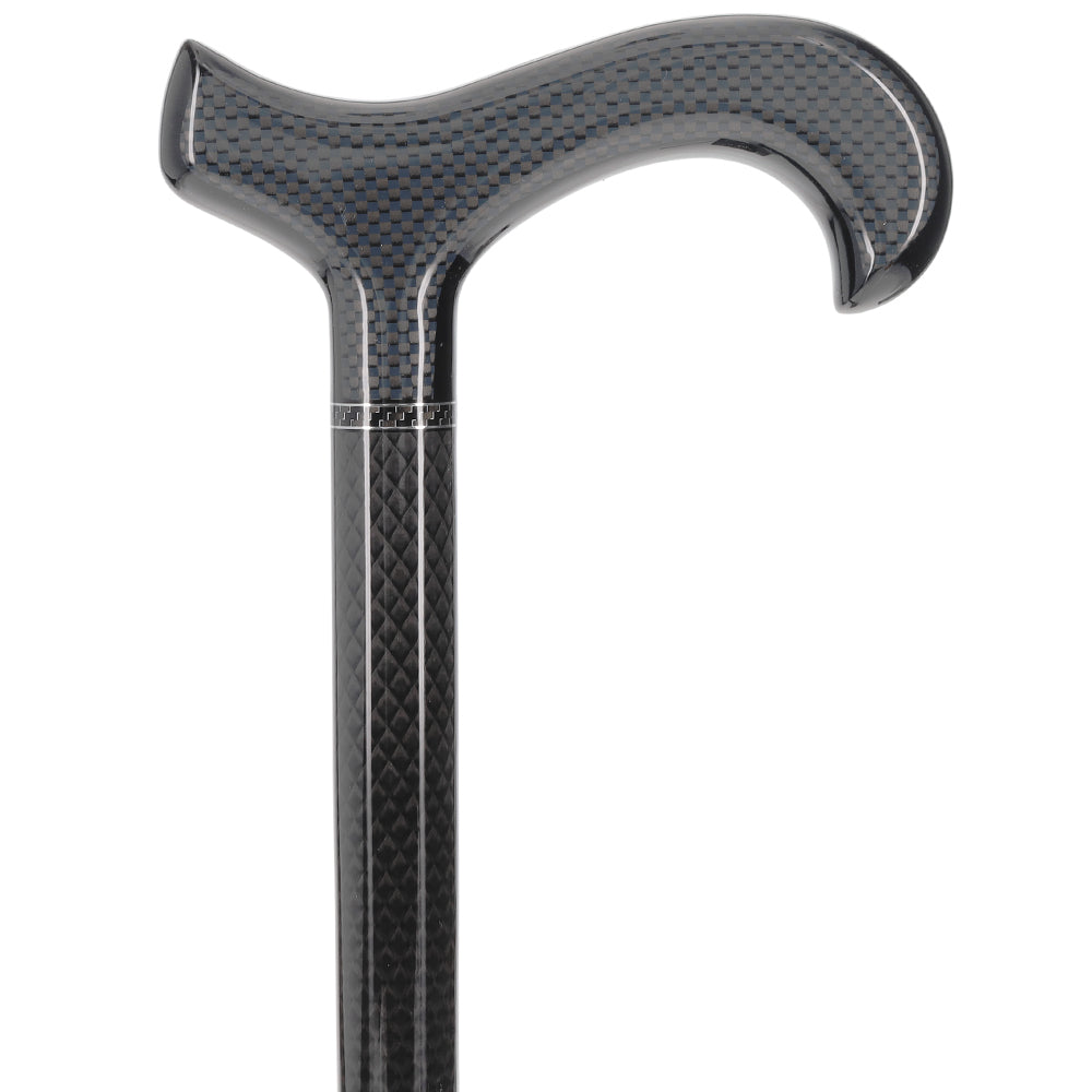 Extra Tall Black Carbon Fiber Derby Cane - Triple Wound
