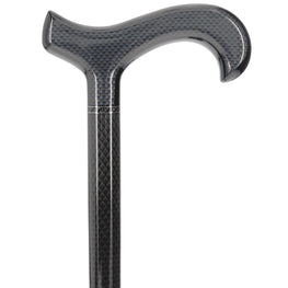 Scratch and Dent Sleek Carbon Fiber Cane: Mesh Pattern, Black Handle V3457