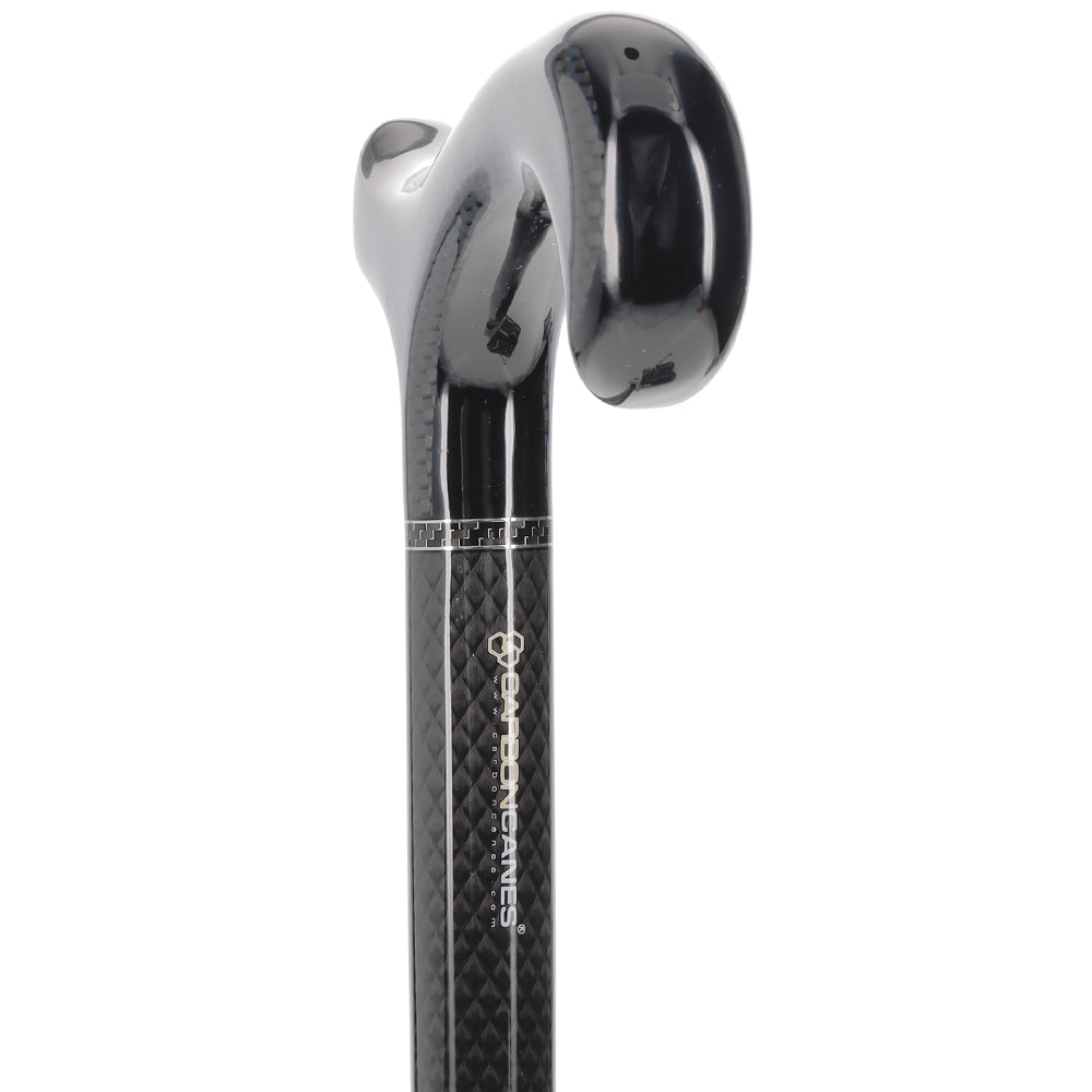 Extra Tall Black Carbon Fiber Derby Cane - Triple Wound
