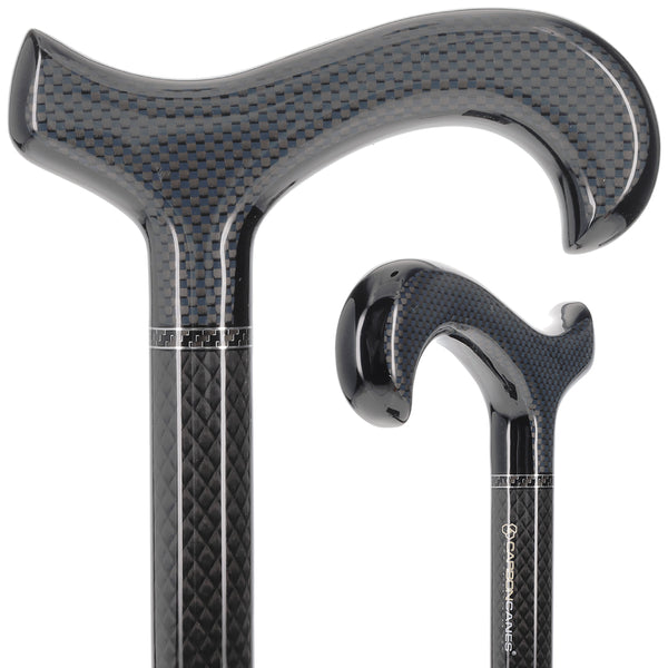 Sleek Carbon Fiber Cane: Mesh Pattern, Black Handle