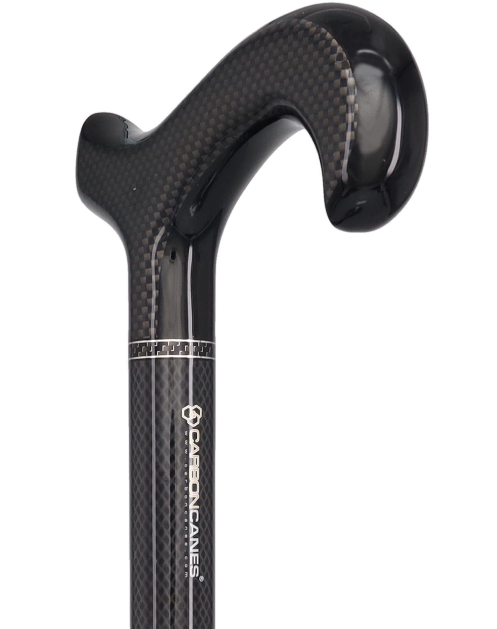 Sleek Carbon Fiber Cane: Mesh Pattern, Black Handle