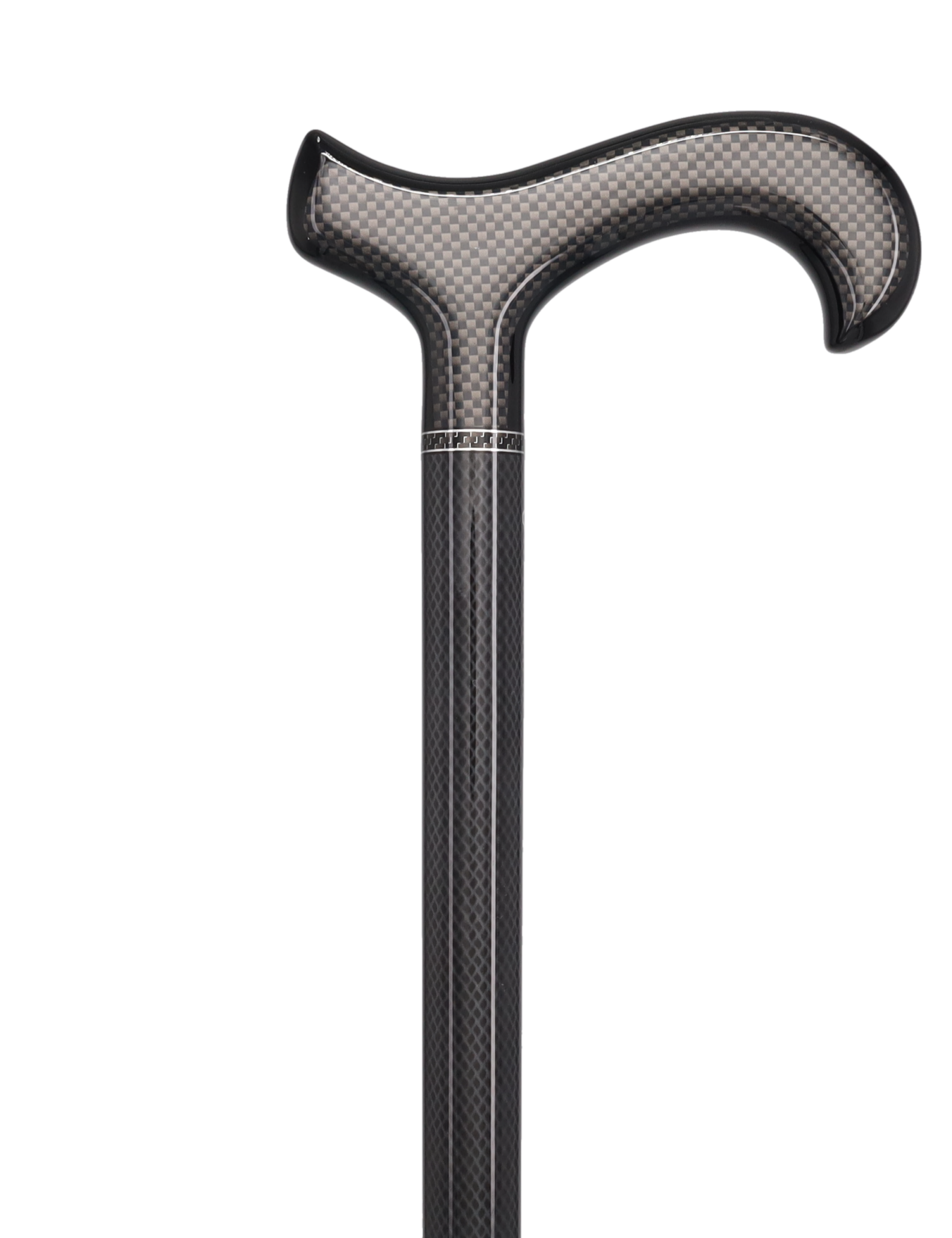 Sleek Carbon Fiber Cane: Mesh Pattern, Black Handle