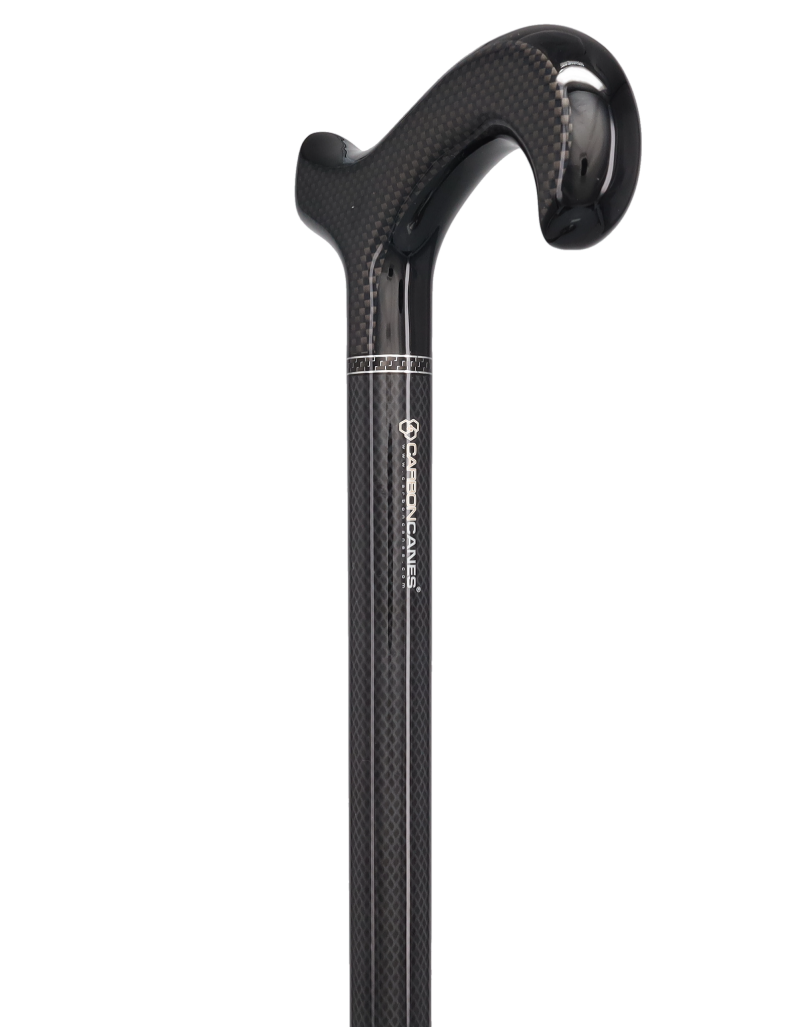 Sleek Carbon Fiber Cane: Mesh Pattern, Black Handle