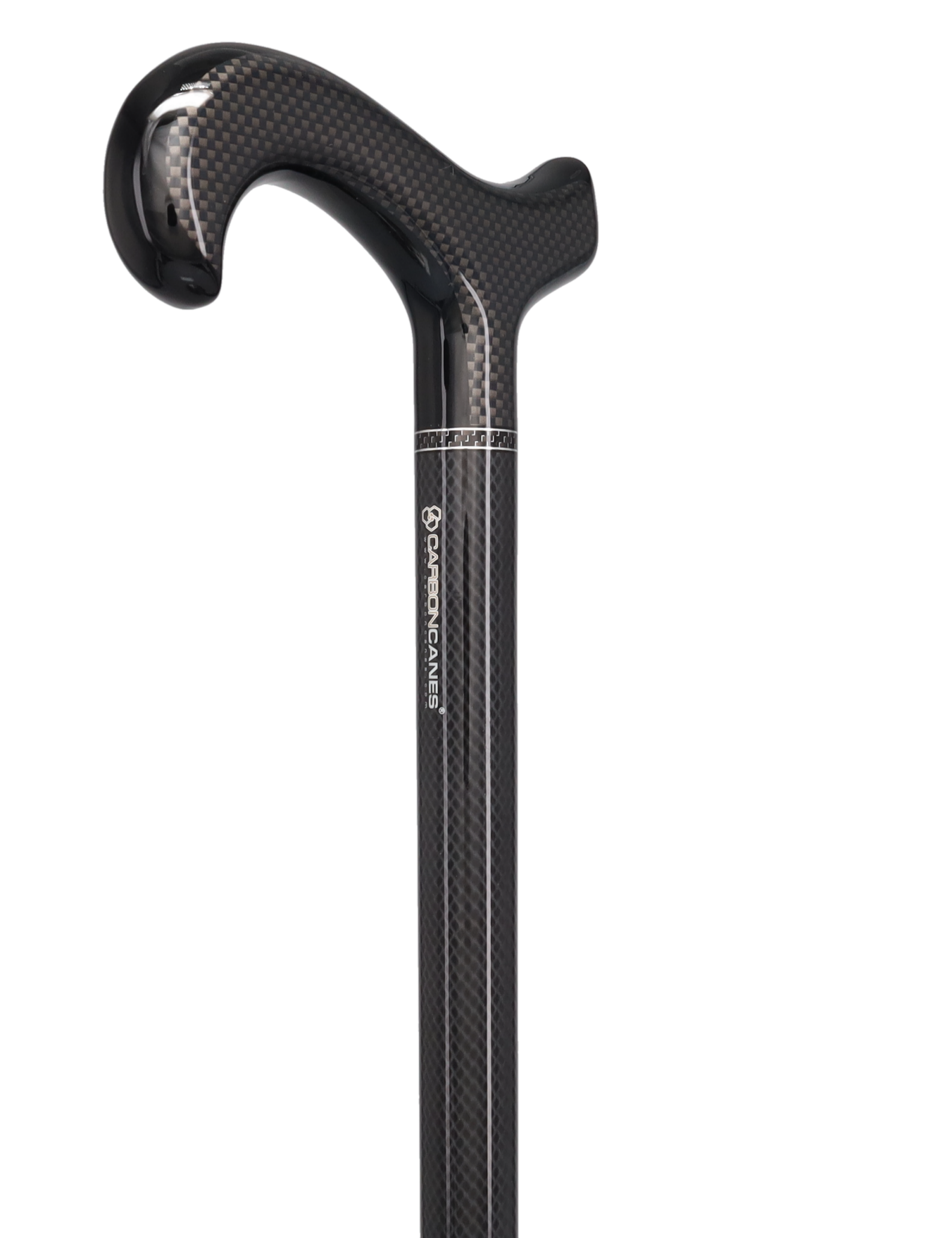 Sleek Carbon Fiber Cane: Mesh Pattern, Black Handle