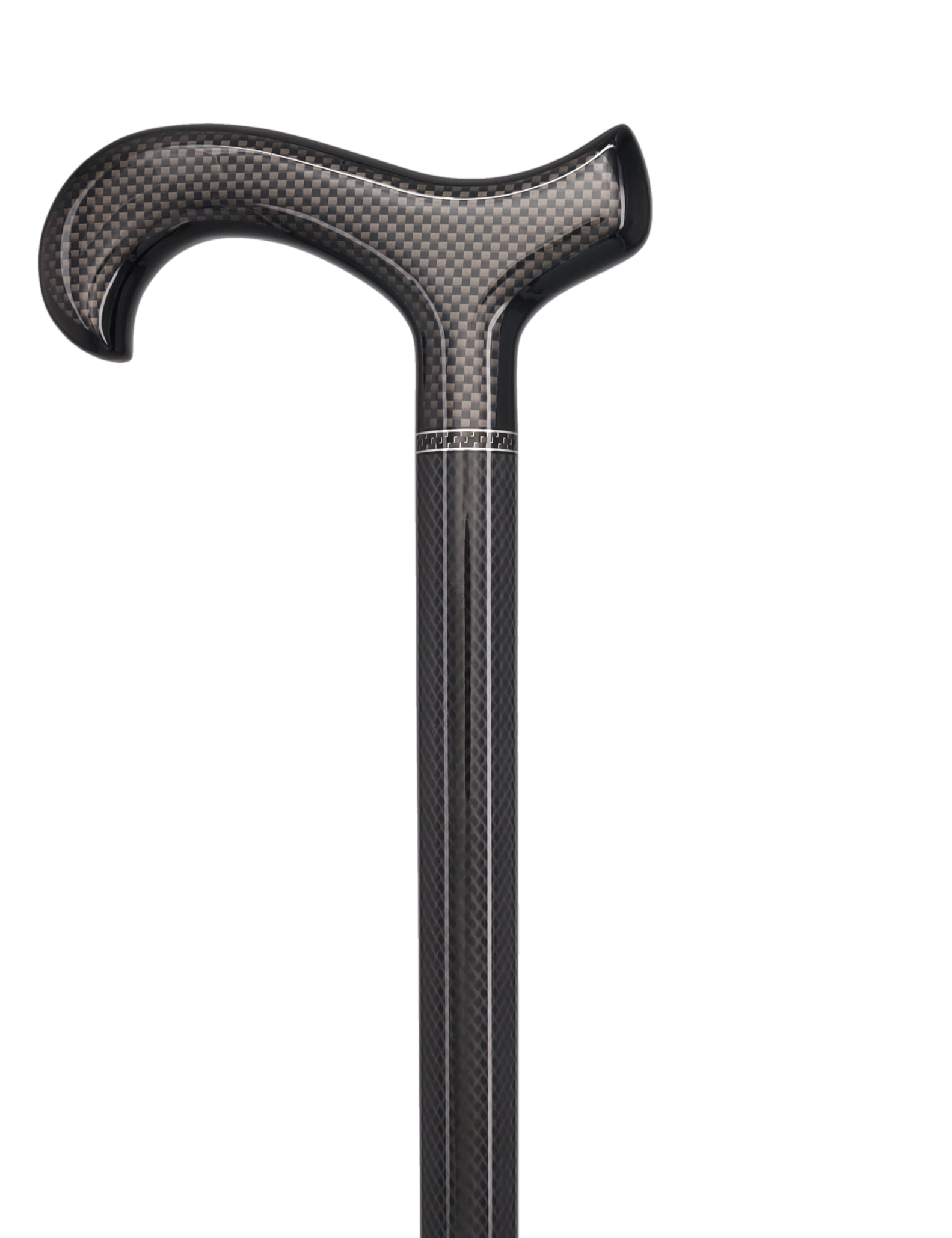 Sleek Carbon Fiber Cane: Mesh Pattern, Black Handle