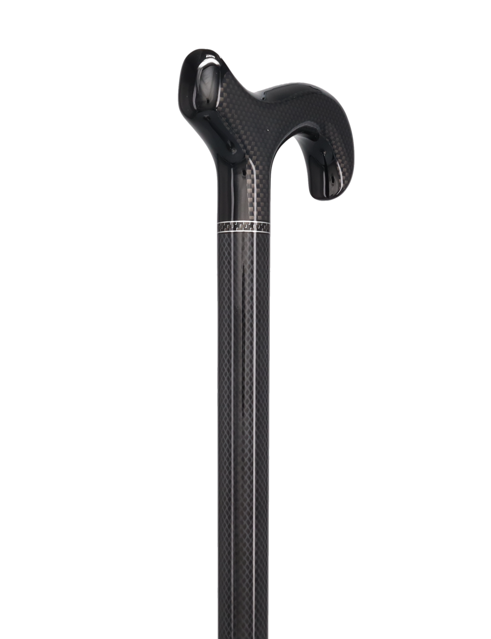 Sleek Carbon Fiber Cane: Mesh Pattern, Black Handle