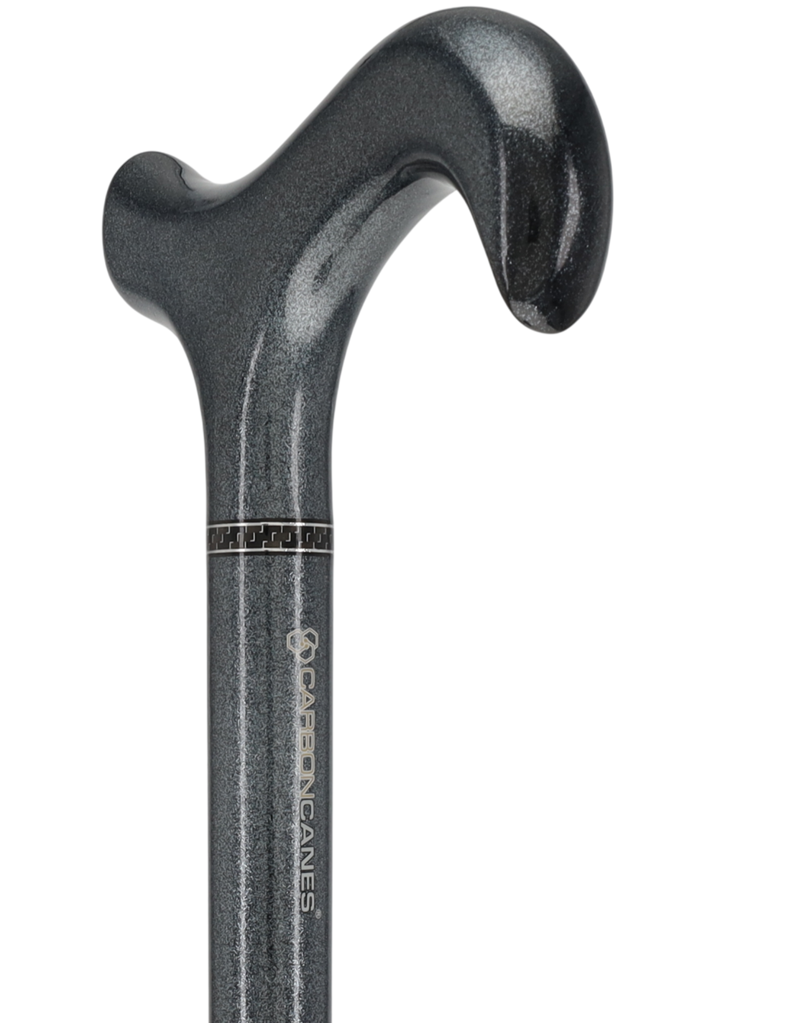 The Silver Lining Metallic Silver Derby Carbon Fiber Walking Cane