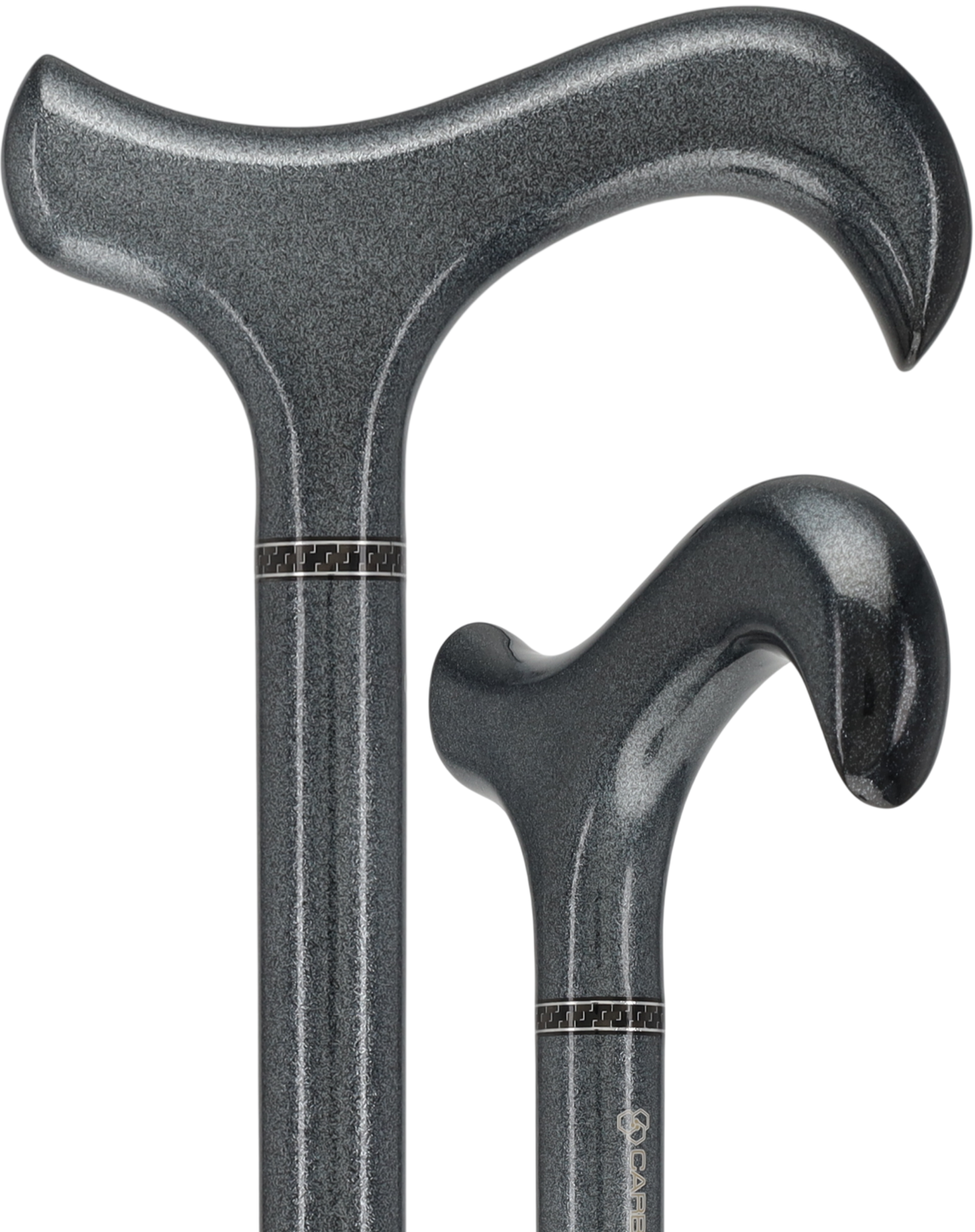 The Silver Lining Metallic Silver Derby Carbon Fiber Walking Cane