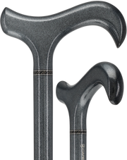 The Silver Lining Metallic Silver Derby Carbon Fiber Walking Cane