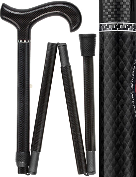 Lightweight Mesh Carbon Fiber Cane - Foldable & Adjust