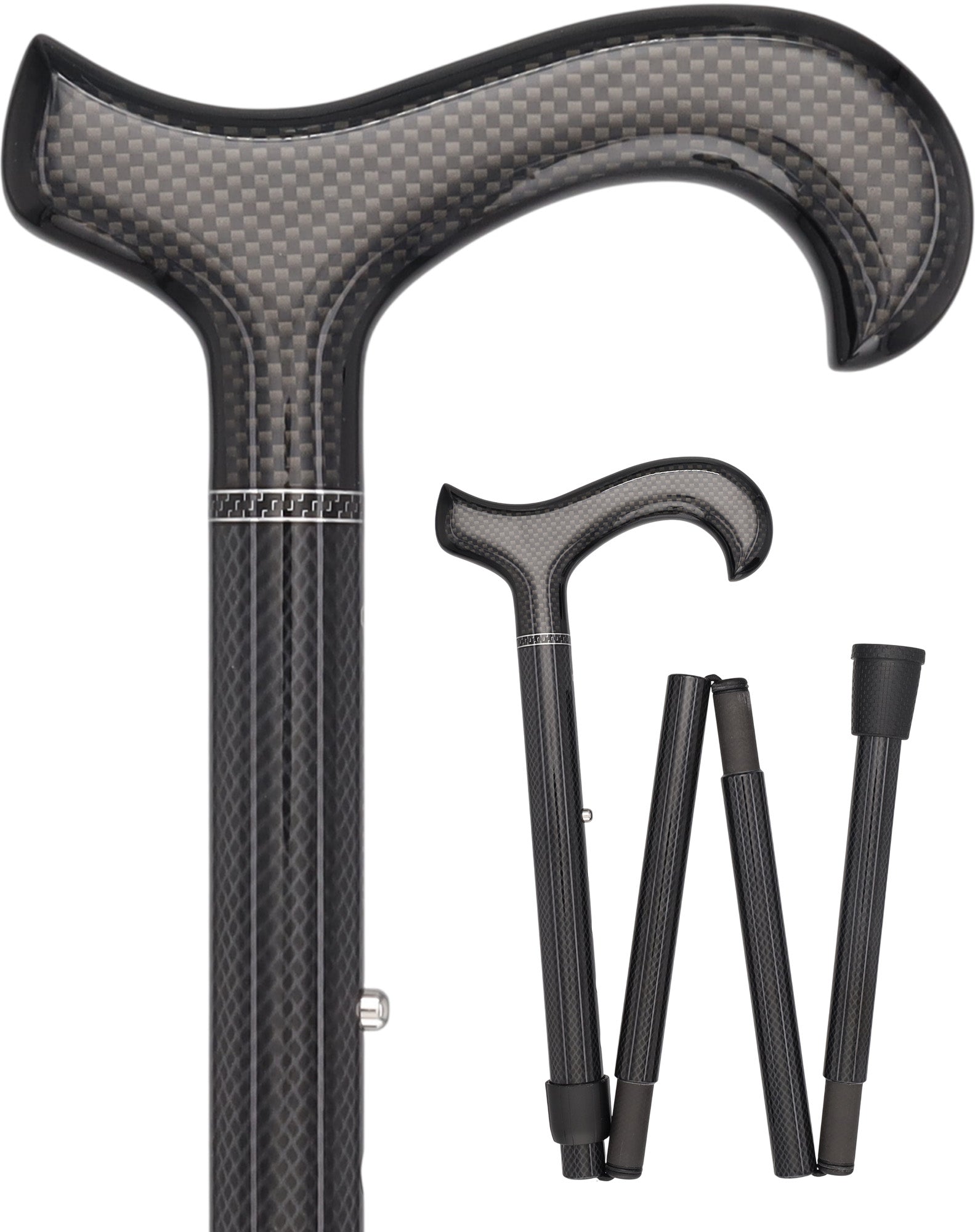 Lightweight Mesh Carbon Fiber Cane - Foldable & Adjust