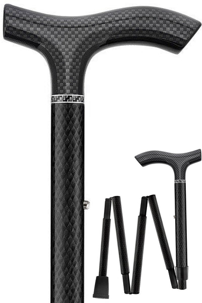 Unisex Folding Adjustable Fritz Cane Black Aluminum -Affordable Gift! Item  #DHAR-9052308 
