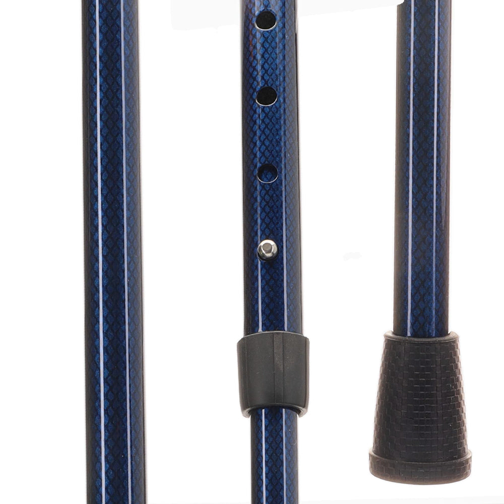 Carbon Fiber Blue Mesh Derby: Adjustable Walking Cane