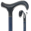 Carbon Fiber Blue Mesh Derby: Adjustable Walking Cane