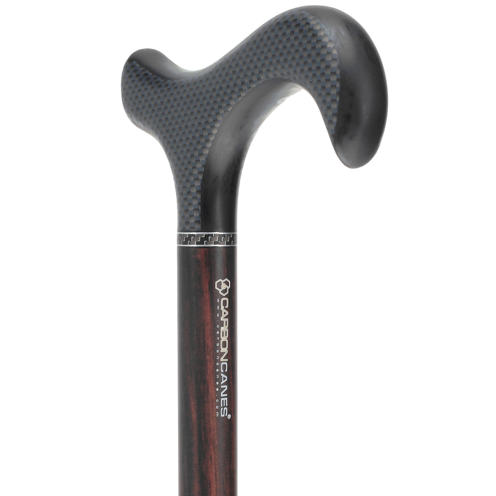 Exotic Ebony Wood on Carbon Fiber - Derby Walking Cane