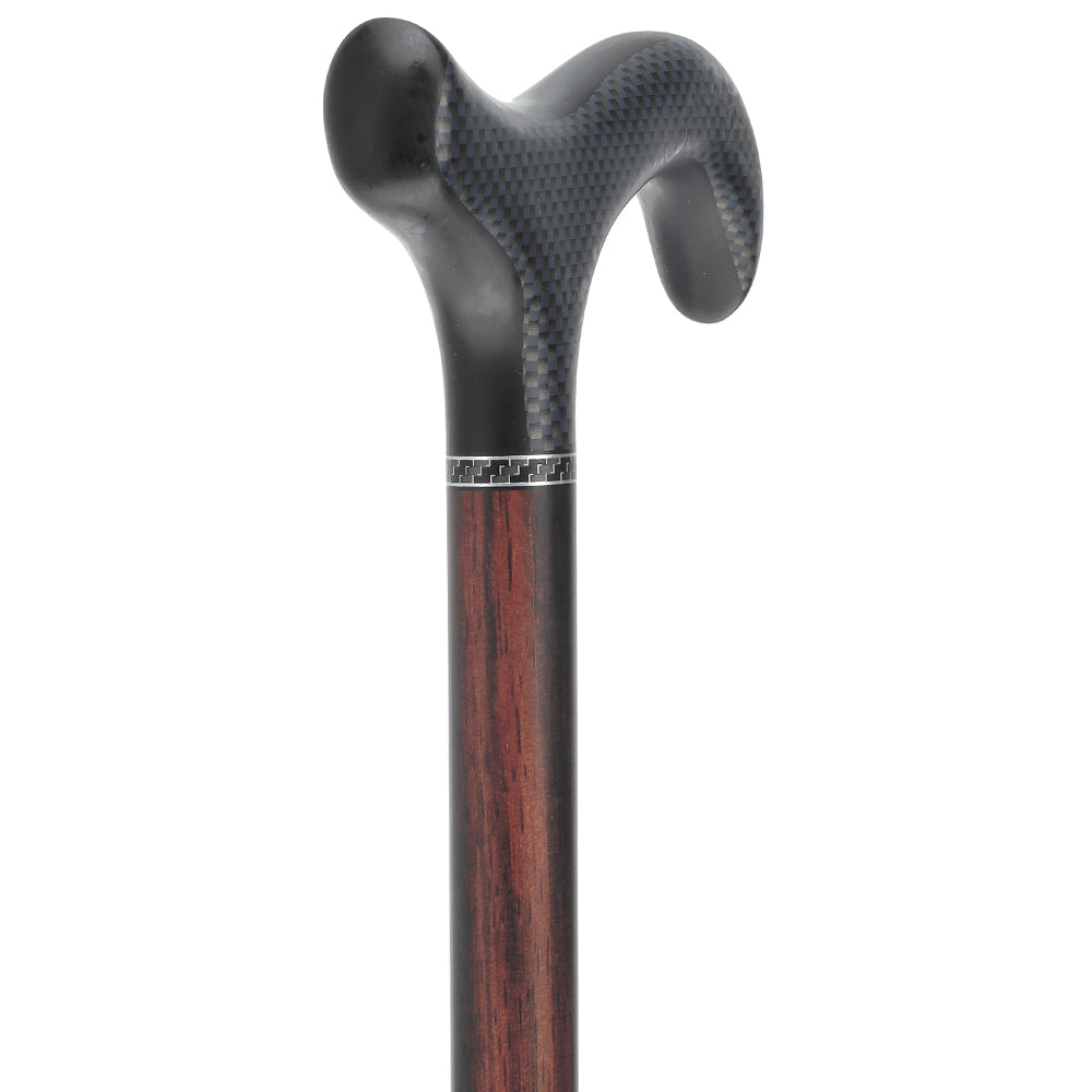 Exotic Ebony Wood on Carbon Fiber - Derby Walking Cane