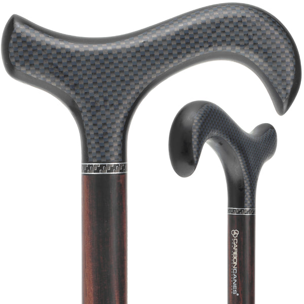 Exotic Ebony Wood on Carbon Fiber - Derby Walking Cane