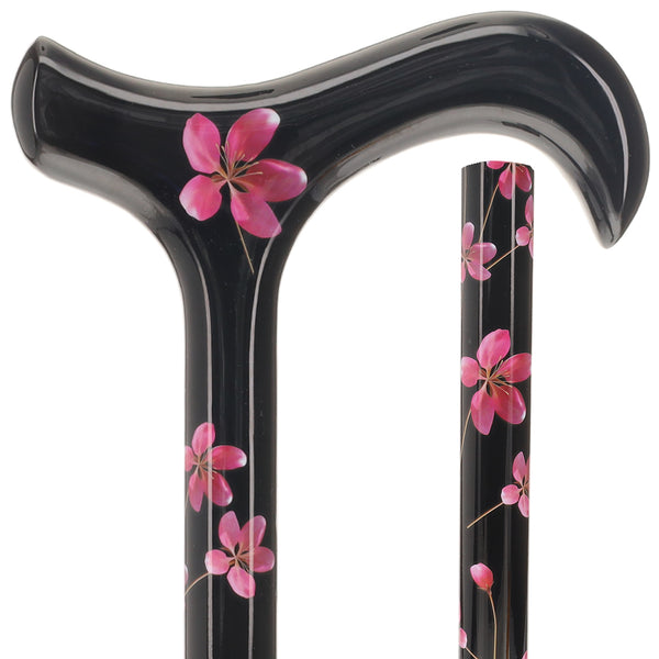 Derby Rose Adjustable Carbon Fiber Cane