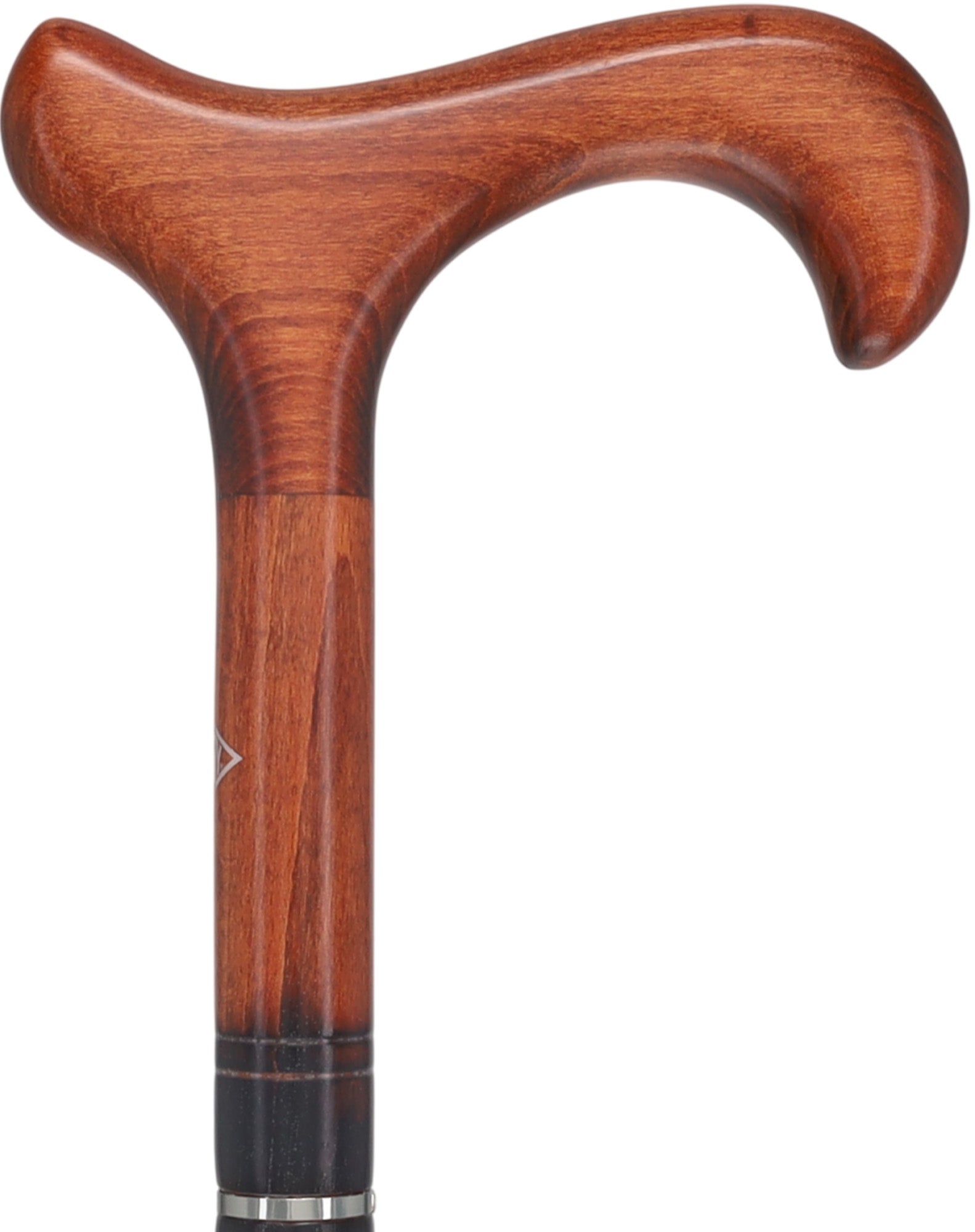 Cherrywood Derby Walking Cane: Triple Nickel Ring Design