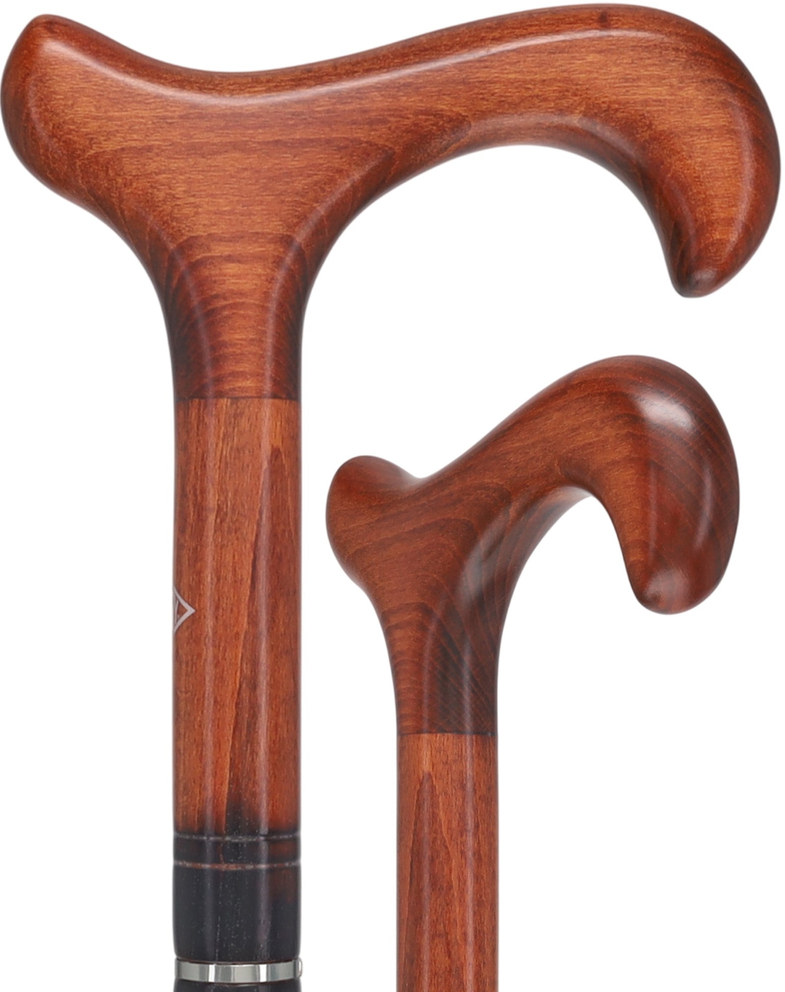 Cherrywood Derby Walking Cane: Triple Nickel Ring Design