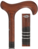 Cherrywood Derby Walking Cane: Triple Nickel Ring Design