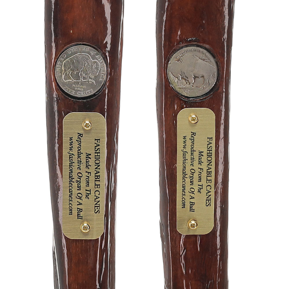 Bull Organ Tourist Handle Walking Cane with Elk Horn End Cap