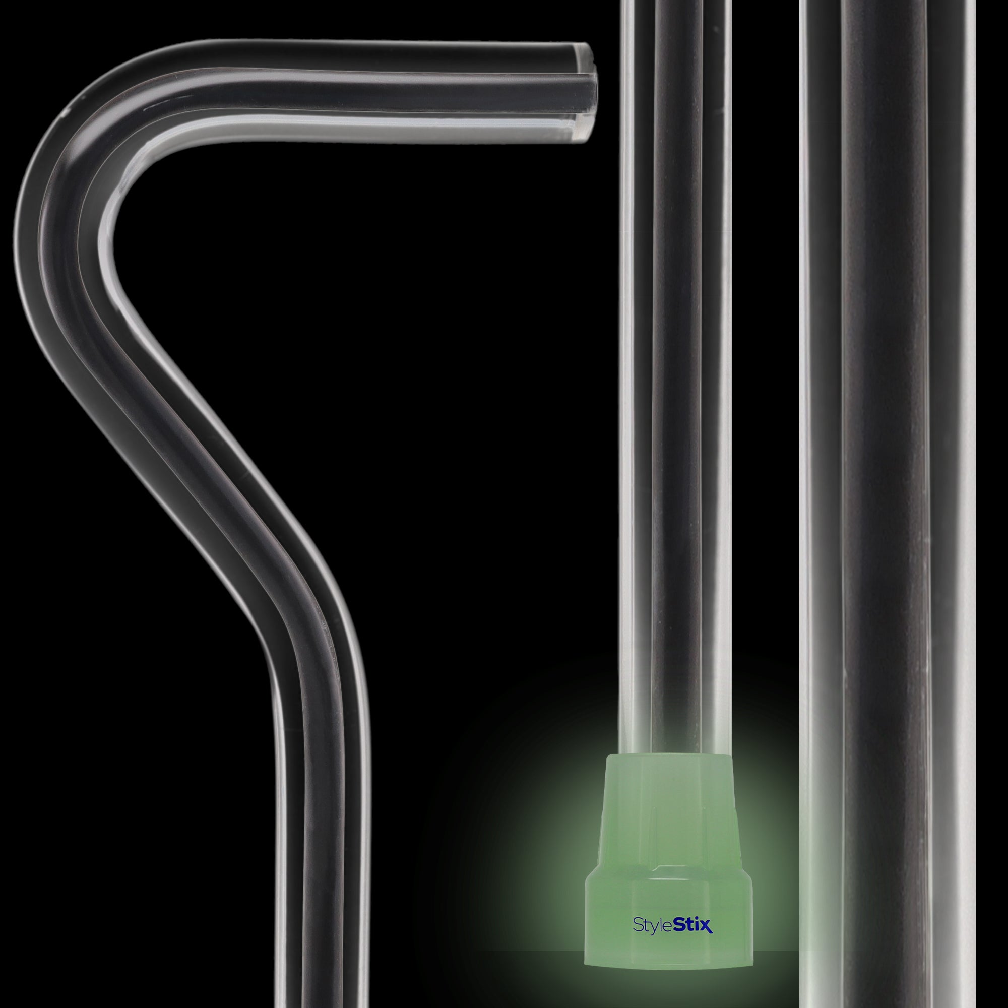 Dr. House Inspired Flame Cane "The Phoenix" - Clear Acrylic, Black Stripe