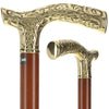 Scratch and Dent Brass Fritz Style Handle Walking Cane with Brown Beechwood Shaft V2006