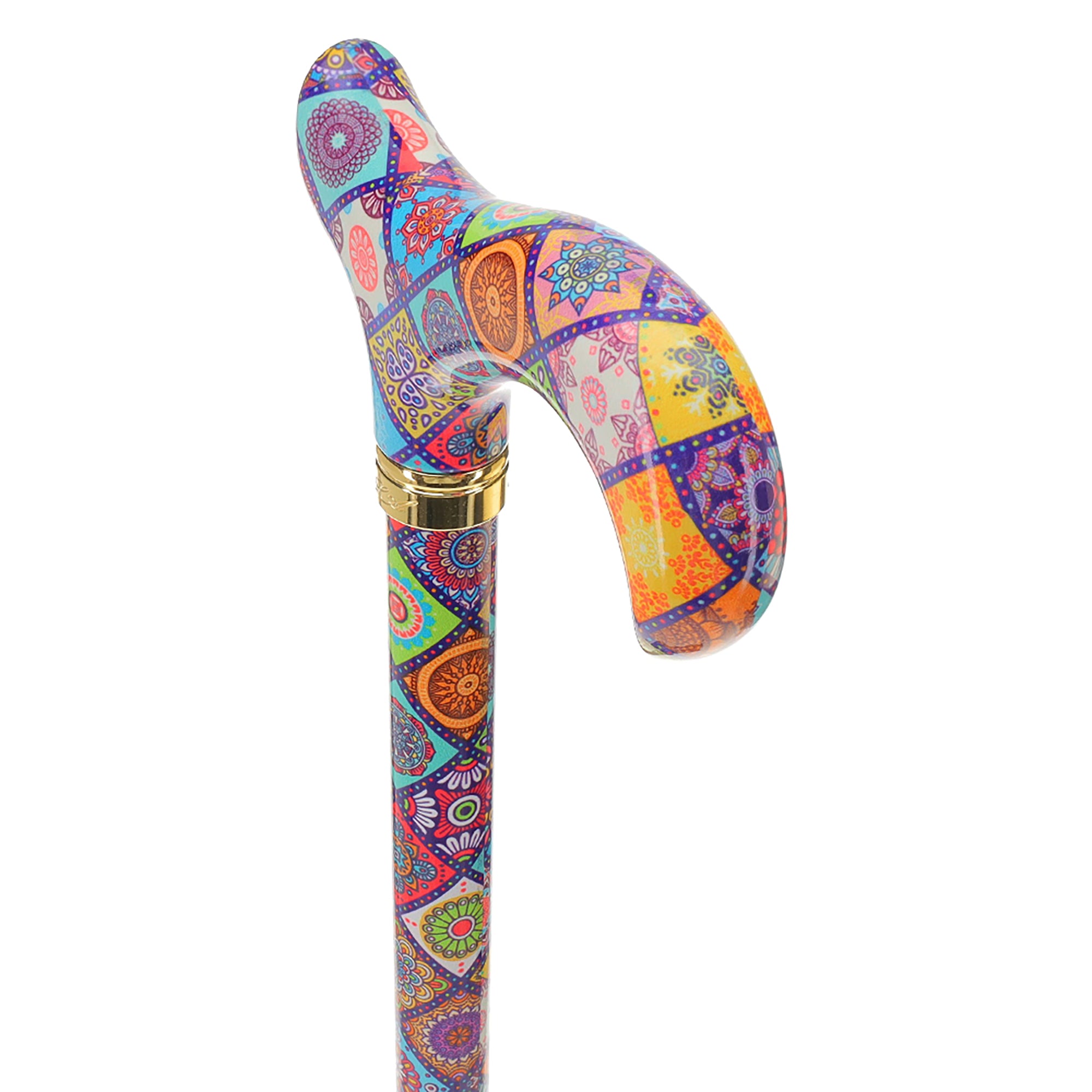 Vibrant FashionStix Colorful Collage: Adjustable Designer Cane