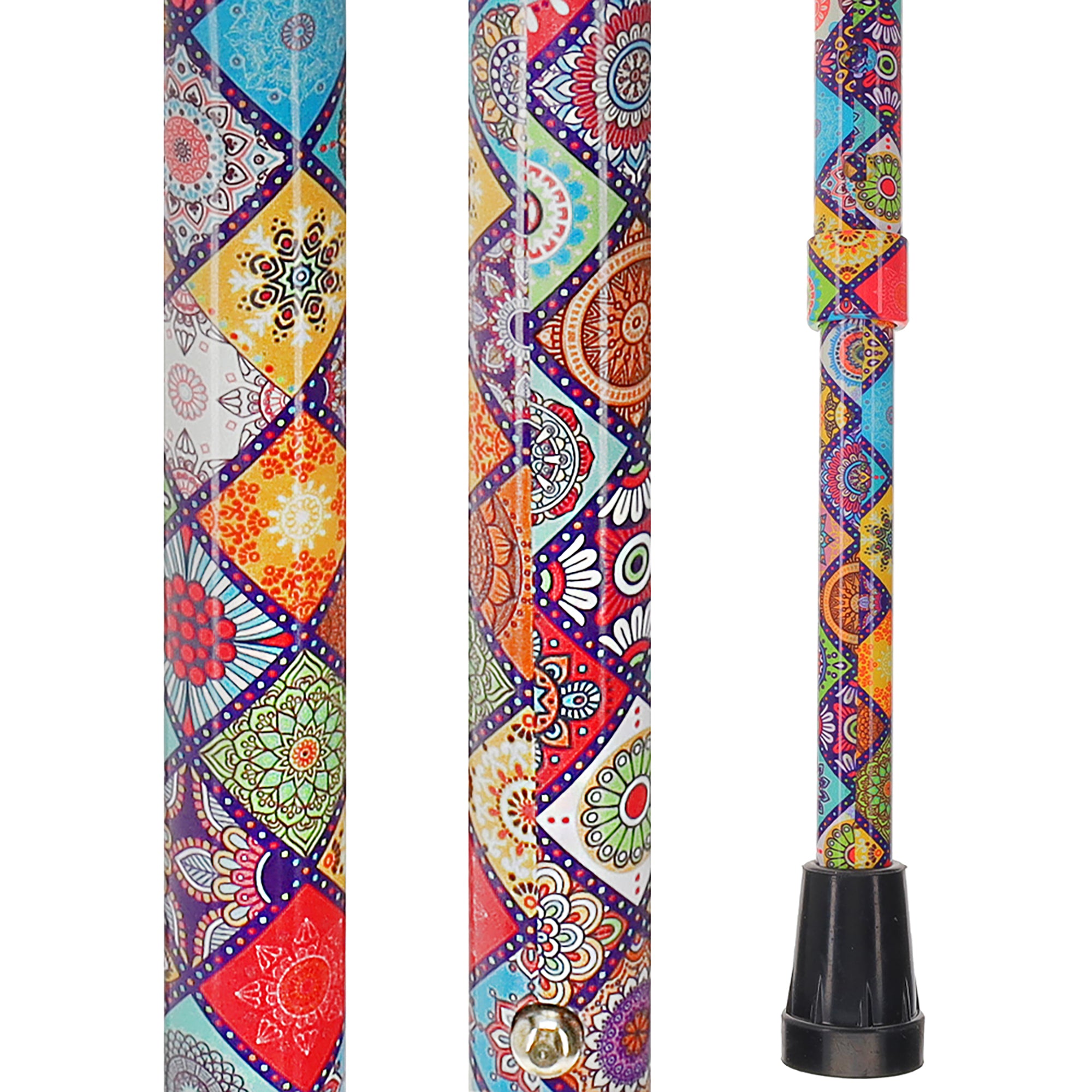 Vibrant FashionStix Colorful Collage: Adjustable Designer Cane