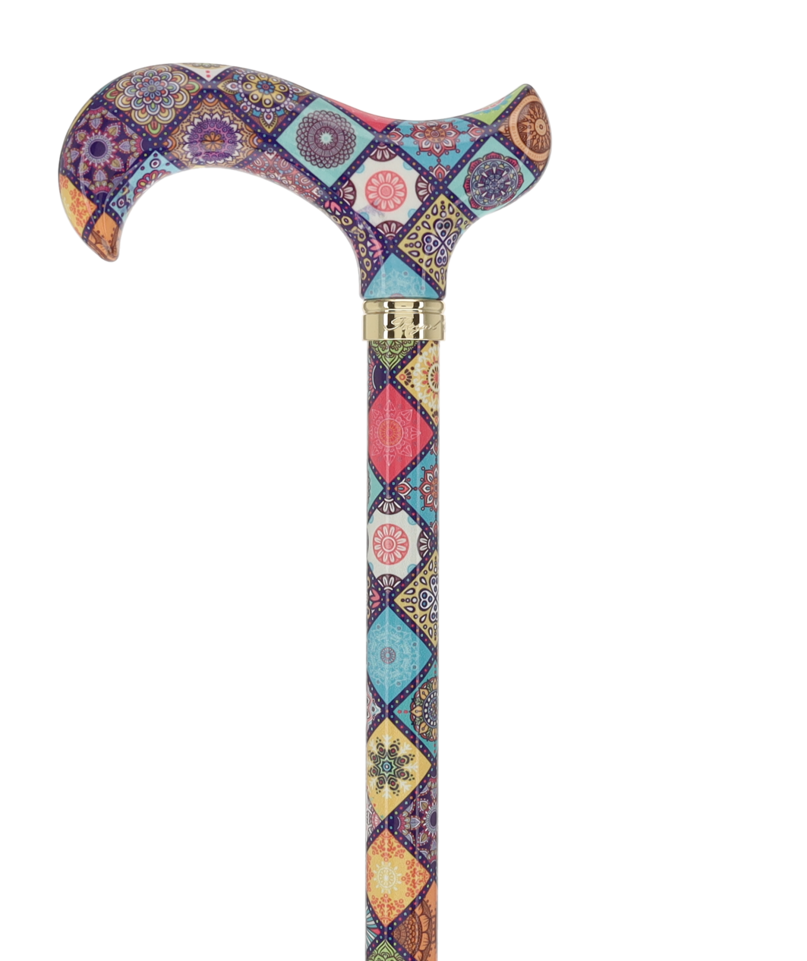 Vibrant FashionStix Colorful Collage: Adjustable Designer Cane